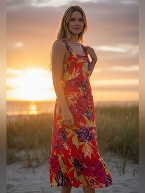 1 State Nordstrom Tropical Maxi Dress Size XL